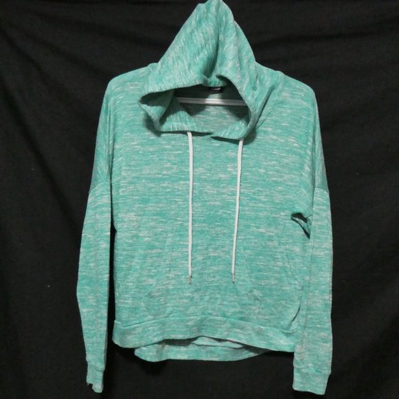 SWS, small, cropped knit hooded pullover sweater, kangaroo pockets, GUC - Picture 1 of 16